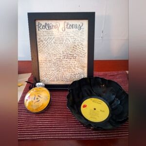Rolling Stones picture (with stand)/ornament/vinyl record bowl